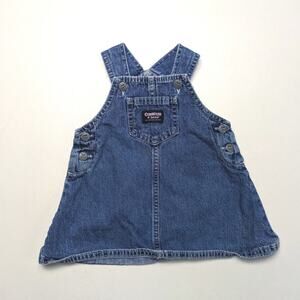 Vintage Oshkosh Bgosh Dress Baby Girls Size 12m Denim